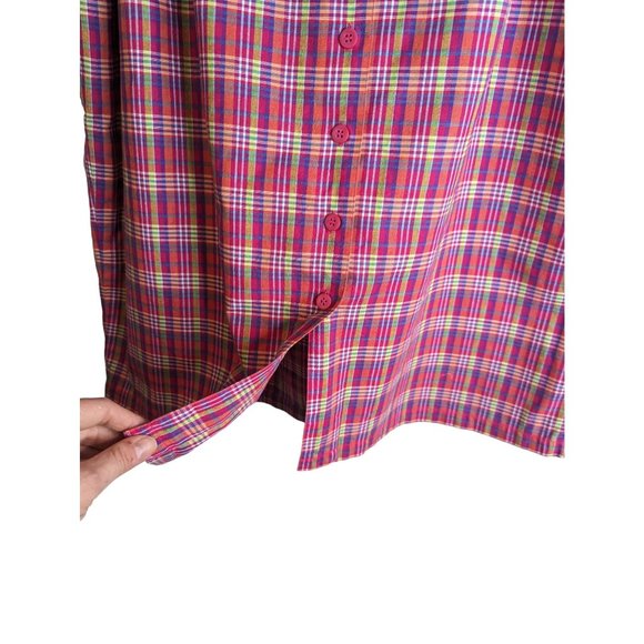 Liz Claiborne 100% cotton retro plaid elastic waist w/pockets midi skirt sz 20P - Picture 5 of 10
